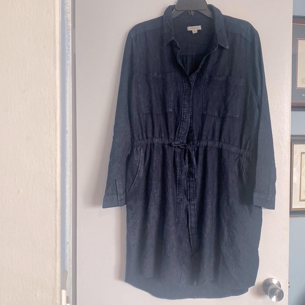 Calvin Klein Long Sleeve Denim Dress XL